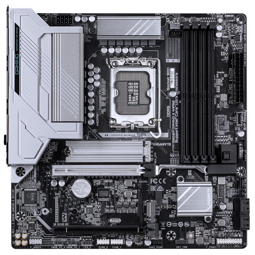 Základná doska GIGABYTE B860M GAMING X WIFI6E Základná doska Gigabyte B860 GAMING X WIFI6E formátu ATX s čipsetom Intel B860, strieborno-čierny dizajn