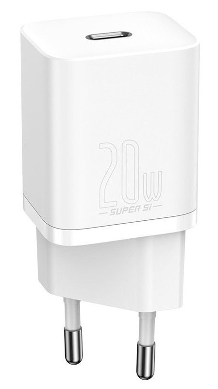 Nabíjačka do siete Baseus Super Si Quick Charger, 20W + USB-C/Lightning kábel 1m biela