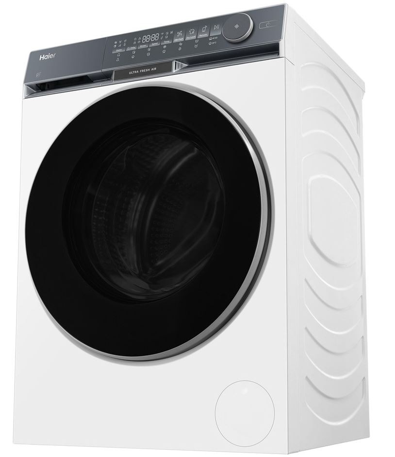 Práčka so sušičkou Haier HWD80-BP14387TUS biela Práčka so sušičkou Haier HWD80-BP14387TUS šikmý pohľad