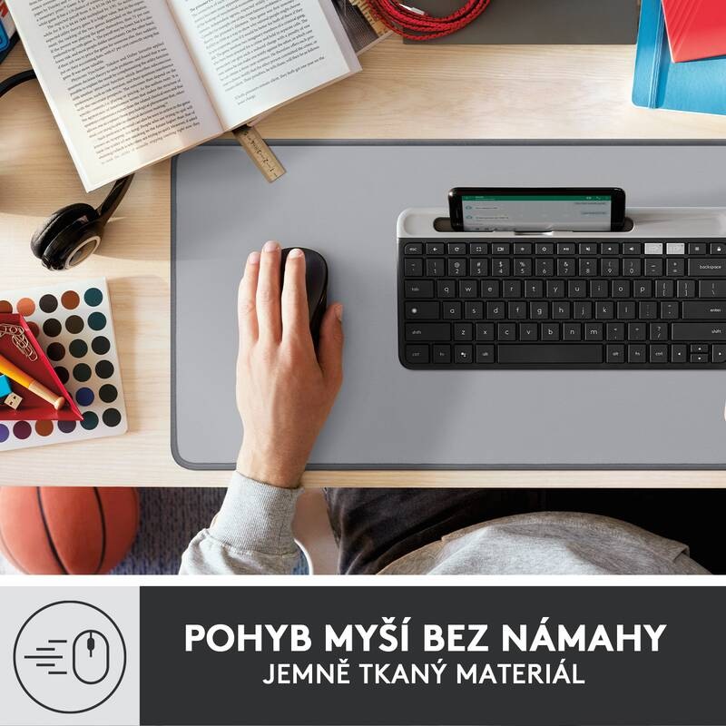 Podložka pod klávesnicu a myš Logitech Desk Mat Studio Series. 30 x 70 cm sivá Podložka pod klávesnicu a myš Logitech Desk Mat Studio Series. 30 x 70 cm sivá