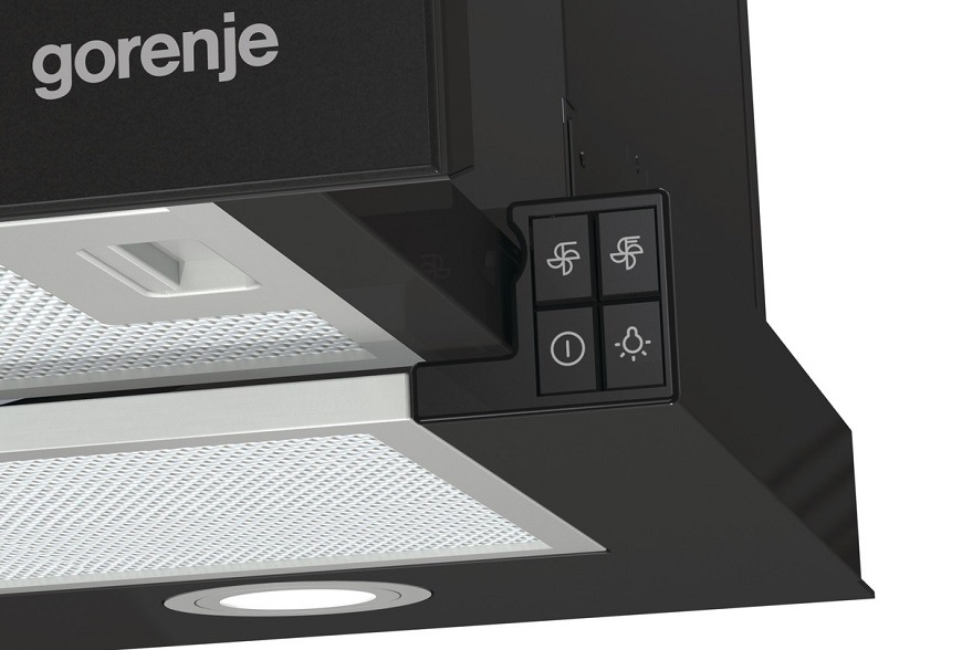 Odsávač pár Gorenje TH62E4BG čierny Odsavač par Gorenje TH62E4BG, vestavná, černá, 3 stupně výkonu