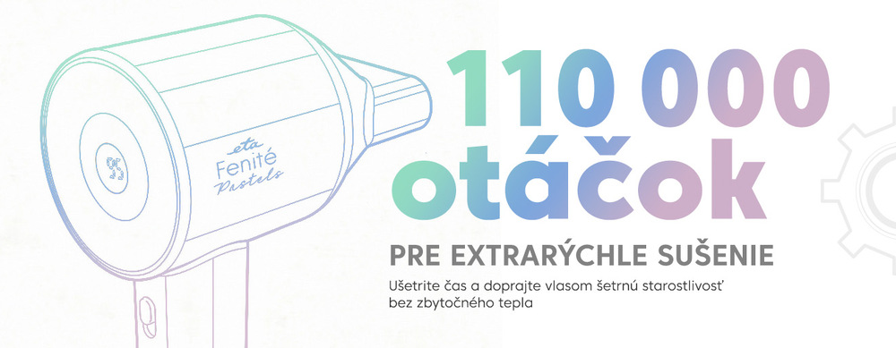 Detailný pohľad na LED displej fénu ETA Fenité Pastels zobrazujúci nastavenú teplotu a ovládacie tlačidlá v pastelovo zelenej farbe