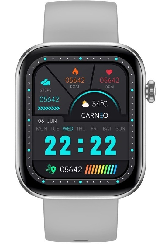 Inteligentné hodinky Carneo Zenith HR+ strieborné