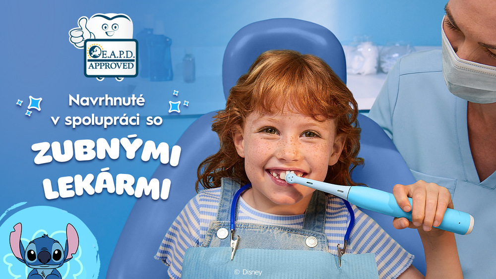 Zubná kefka Oral-B iO Kids 6+ Stitch + cestovné puzdro modrá BRAIOKIDSSTITCHPB, Dieťa si čistí zuby kefkou Oral-B iO Kids, ktorá pomáha vyčistiť aj ťažko dostupné miesta, kde sa tvoria kazy.