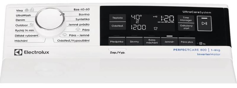 Práčka Electrolux PerfectCare 800 EW8TN3562C biela ELEEW8TN3562C_displej