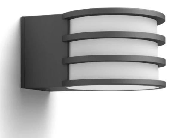 Detail nástennej konštrukcie svietidla Philips Lucca Hue s prstencami okolo difúzora