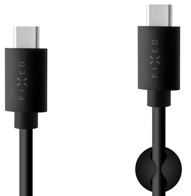 Kábel FIXED USB-C/USB-C a podporou PD, USB 2.0, 60W, 2m čierny