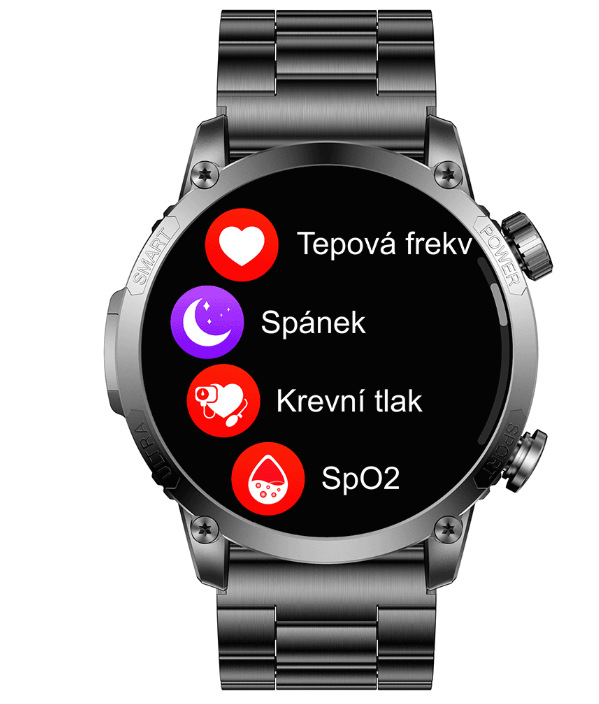 Inteligentné hodinky ARMODD Silentwatch 7 Pro GPS s kovovým řemínkem + silikonový řemínek čierne