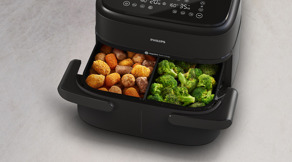 Fritéza teplovzdušná Philips Airfryer 1000 Series Dual basket 7,1 l, NA150/00 čierna Philips NA150/00 Series 1000″ width=