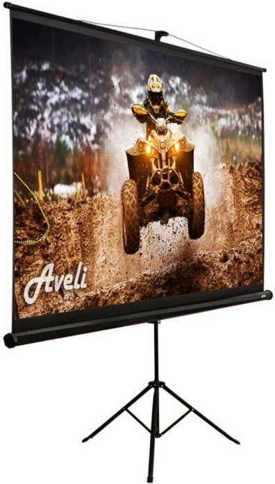 Plátno Aveli stativ 221x125 cm 100" čierne Plátno Aveli statív 221x125 cm 100" 100", 16:9, statívové - biele