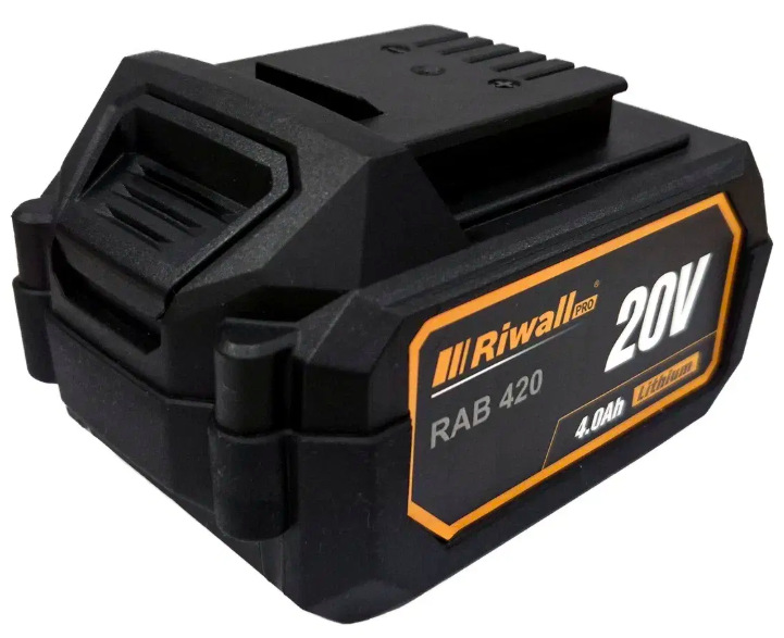 20V akumulátor Riwall PRO RAB 420 s kapacitou 4 Ah pre akumulátorový systém Riwall PRO.