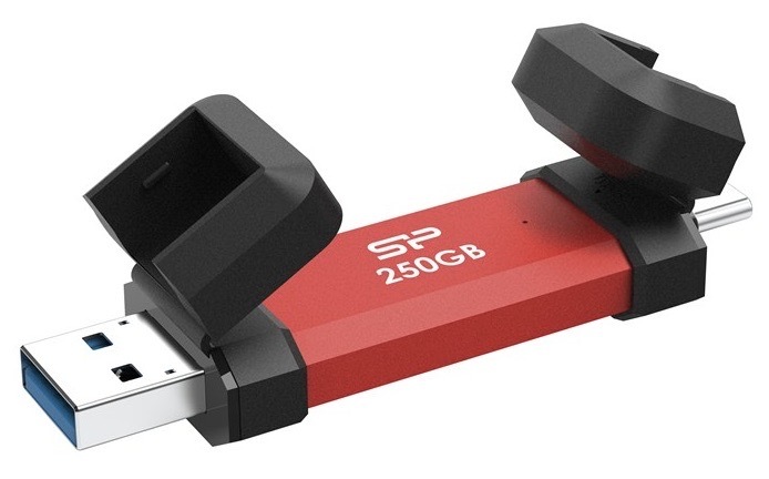 Flash disk Silicon Power s kapacitou 250 GB, červená farba