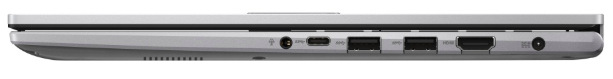 Pravá strana notebooku ASUS Vivobook 15 so zobrazenými USB portami, HDMI výstupom a audio konektorom