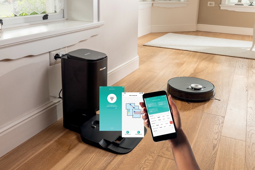 Robotický vysávač Hisense RVCLS144AB, čierny, Múdra aplikácia
