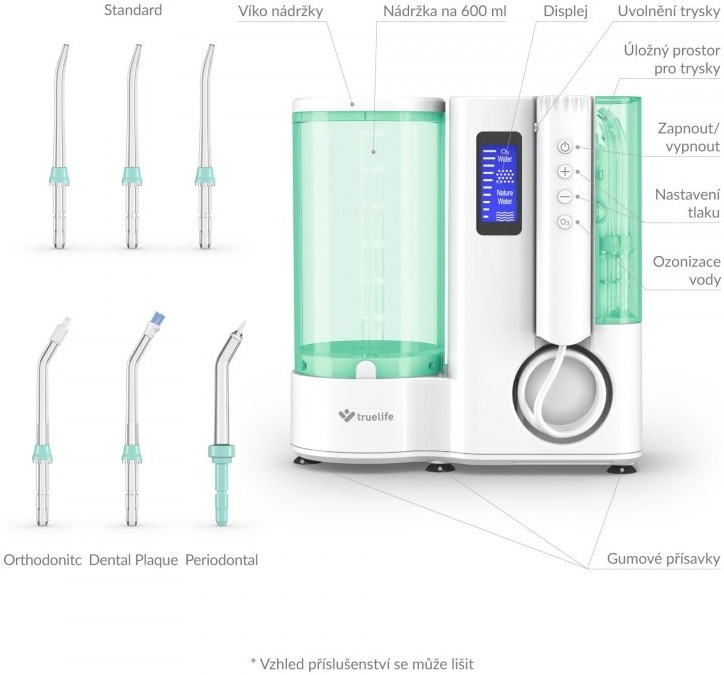 Ústna sprcha TrueLife AquaFloss Station O300 Ozone biela/zelená TrueLife AquaFloss Station O300 Ozone, bílá/zelená