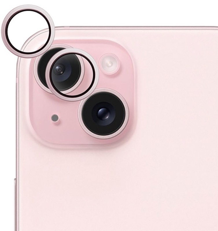 Ochranné sklo šošovky fotoaparátu Epico Aluminium Lens Protector na Apple iPhone 15/15 Plus ružové