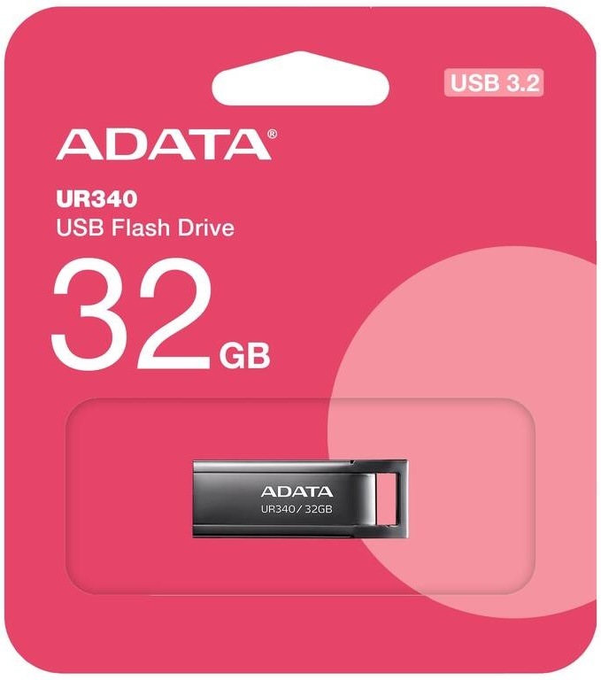 ADATA UR340 USB flash disk 32GB v kovovom prevedení s bezkrytovým designom a USB 3.2 rozhraním