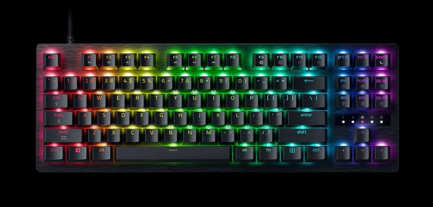 Klávesnica Razer Huntsman V3 Tenkeyless 8KHz, US Layout čierna Plnohodnotné RGB podsvietenie jednotlivých klávesov v rozložení Tenkeyless