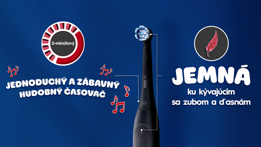 Zubná kefka Oral-B iO Kids 6+ Spiderman + cestovné puzdro čierna BRAIOKIDSSPIDERPB, detská elektrická zubná kefka v čiernom prevedení s hudobným časovačom a jemným čistením pre citlivé zuby a ďasná.