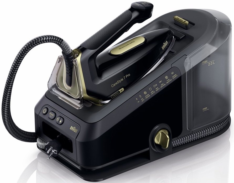 Žehliaci systém Braun CareStyle 7 IS7298CP čierny Horný pohľad na žehličku Braun CareStyle 7 Pro s ovládaním iMode a režimom Eco