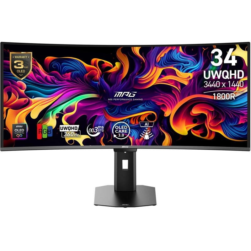 Herný monitor MSI MPG 341CQR QD-OLED X36, čierna farba