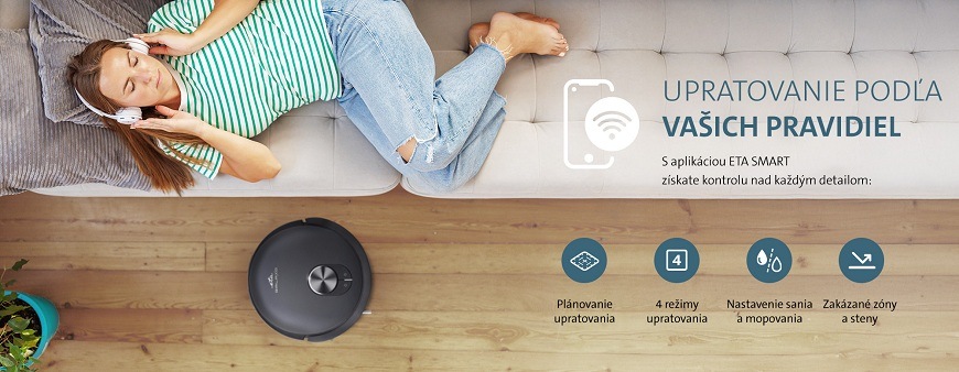 Robotický vysávač ETA Galaxo, aplikácia ETA Smart