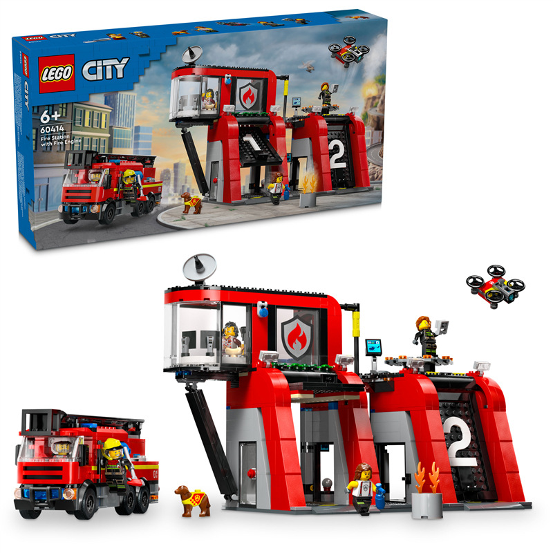 Stavebnica LEGO® City 60414 Hasičská stanica s hasičským vozidlom