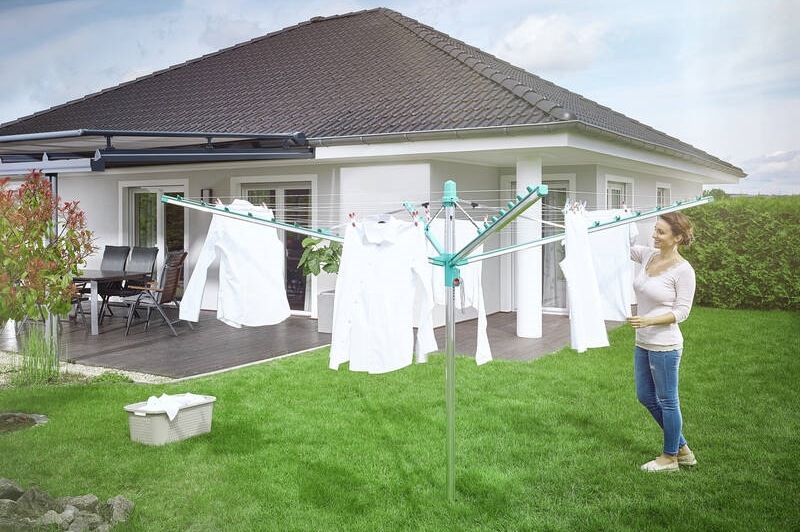 Sušiak na bielizeň Leifheit 85286 Linomatic 500 Easy strieborný/tyrkysový Sušiak na bielizeň Leifheit 85286 Linomatic 500 Easy strieborný/tyrkysový