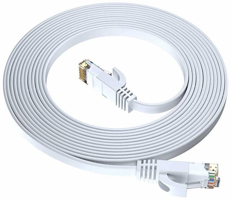 Kábel GoGEN sieťový (RJ45), plochý, CAT6, 7,5m biely