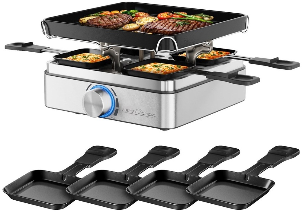 Gril Profi Cook RG 1301 nerez Gril ProfiCook RG 1301 s grilujúcimi sa potravinami
