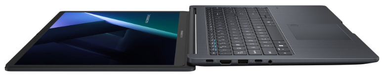 Notebook Asus ExpertBook B1 čierny Bočný profil notebooku ASUS ExpertBook B1 s tenkým telom a odolnou konštrukciou