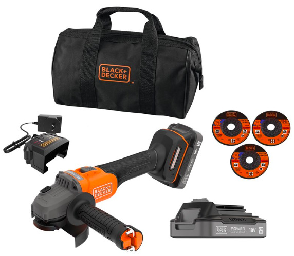Uhlová brúska Black-Decker BCG6L8D2S-QW (s batériou)