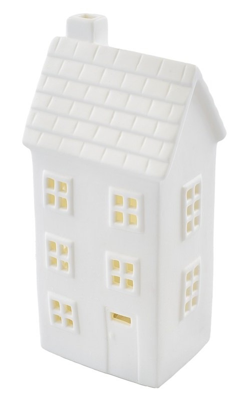 LED dekorácia EMOS keramický domček, 16 cm, 1LED, vnútorná, teplá biela, časovač