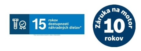 Logá záruk pre práčku Bosch: 15 rokov dostupnosť náhradných dielov a záruka 10 rokov na motor