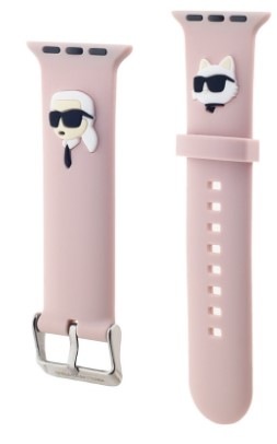 Remienok Karl Lagerfeld Karl and Choupette Head NFT na Apple Watch 42/44/45/49mm ružový