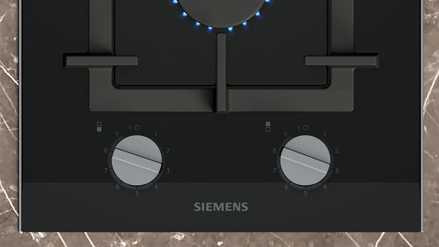 Gombíkové ovládanie varnej plynovej dosky Siemens ER3A6BI40