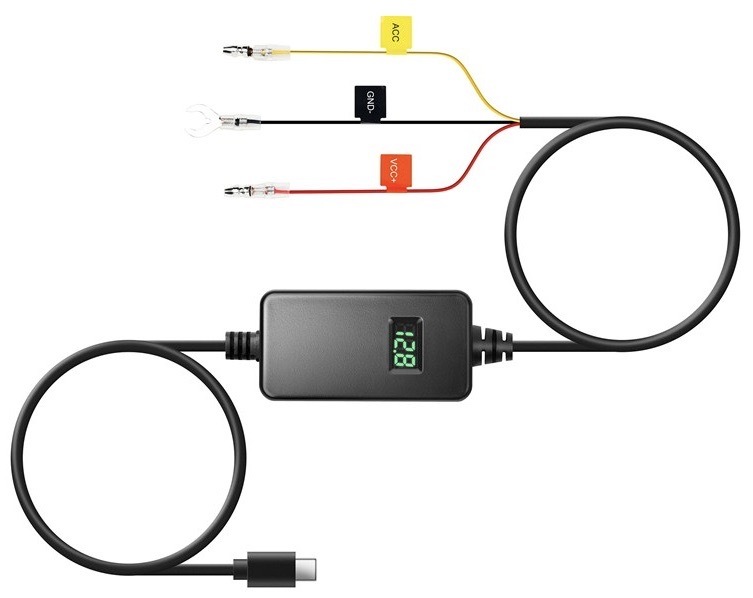 Napájací kábel 70mai Hardware Kit USBC UP06 pre palubné kamery, čierna
