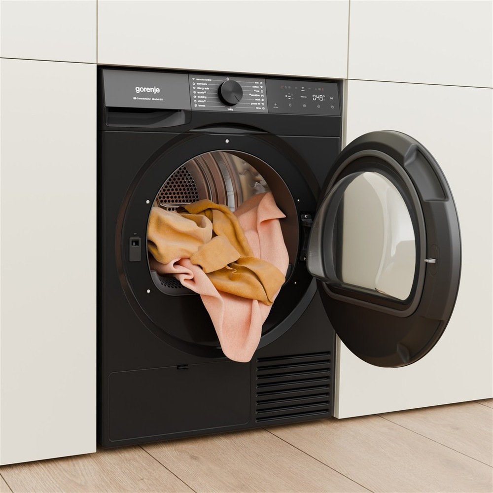 Sušička bielizne Gorenje G400 DG48DB NatureDry čierna Sušička Gorenje DG48DB NatureDry otvorené dvierka