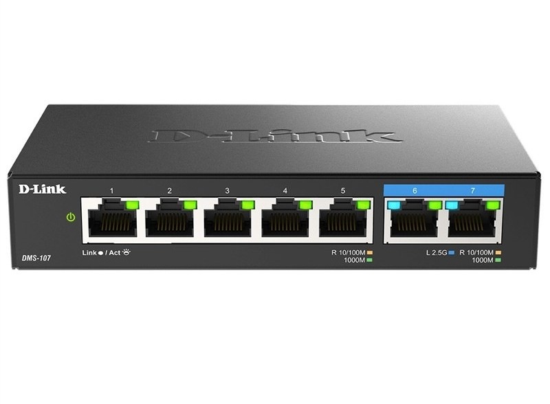 Switch D-Link DMS-107/E 7-Port Multi-Gigabit čierny