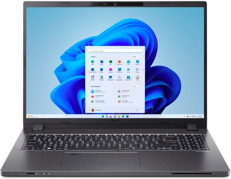 Notebook Acer TravelMate P2 16 (TMP216-51-G2-TCO-536P) v šedom prevedení s 16" displejom a numerickou klávesnicou