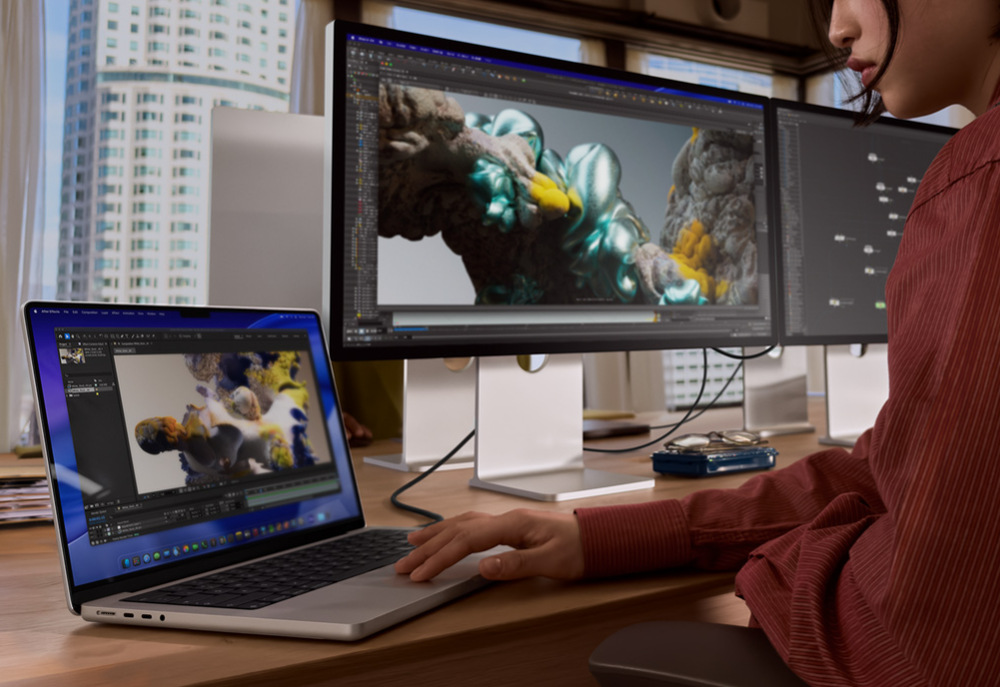 Monitor Apple Studio Display XDR - sklo s nanotexturou - stojan s nastavitelným náklonem a výškou Apple Studio Display XDR prináša aj dva porty Thunderbolt 5″ width=