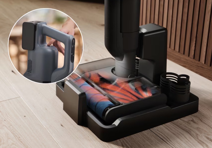 Tyčový vysávač Electrolux 800 Wet&Dry EW82U2DB 3v1 modrý Priebeh funkcie samočistenia mopovacích valcov vysávača Electrolux.