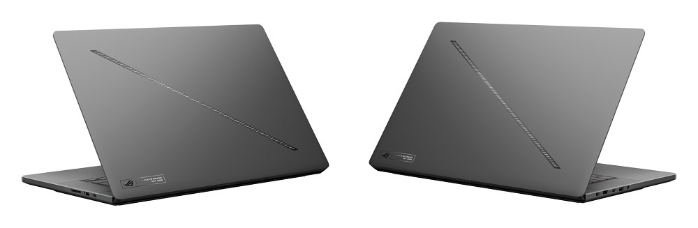 Notebook Asus ROG Zephyrus G16 sivý Pootvorený notebook Asus ROG Zephyrus G16 zozadu dvakrát