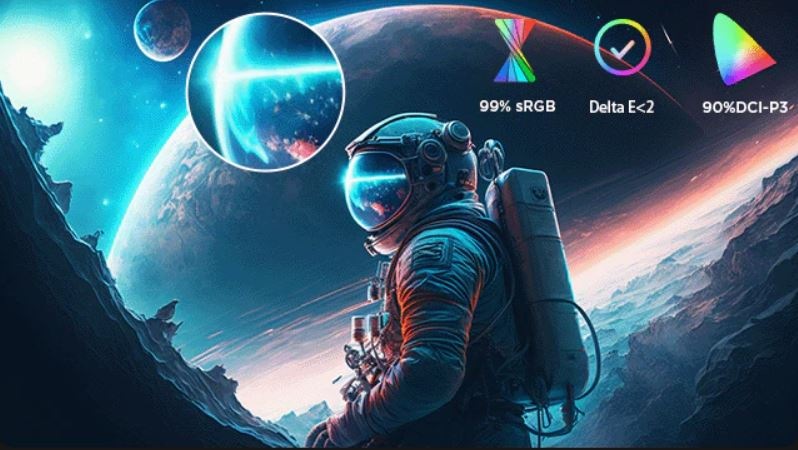 Kozmonaut na obrazovke Lenovo Legion 27Q-10