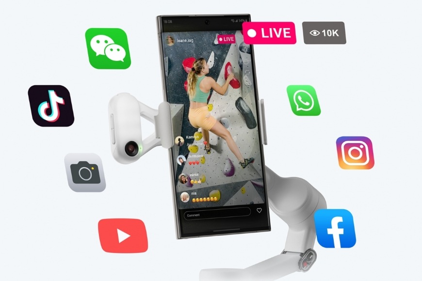 Stabilizátor Insta360 Flow 2 AI Tracker Bundle sivý Insta360 Flow 2 AI Tracker Bundle, biela