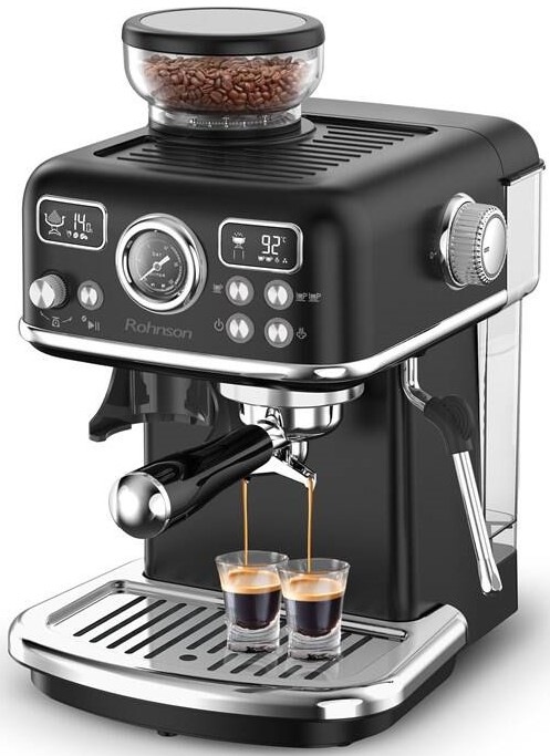 Pákový kávovar Rohnson R-98250B 2v1 v čiernom prevedení