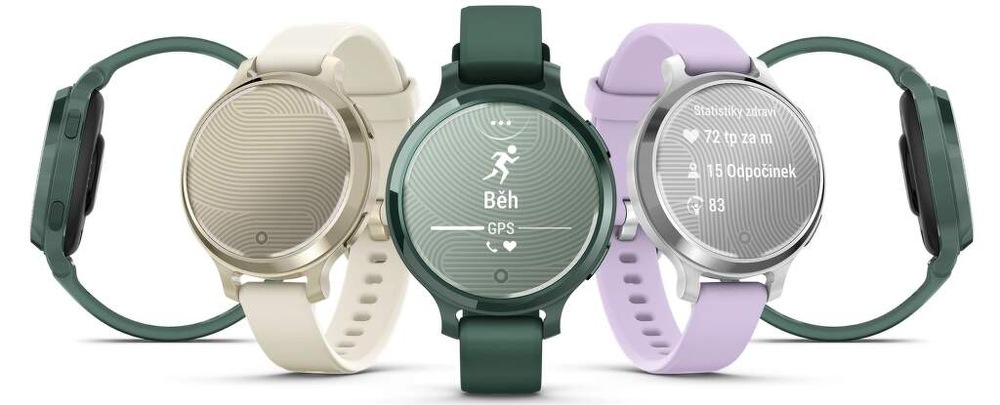 Inteligentné hodinky Garmin Lily 2 Active - Lunar Gold / Bone Silicone Band
