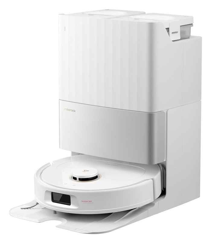 Robotický vysávač so stanicou Roborock Qrevo C Pro White, biela farba.