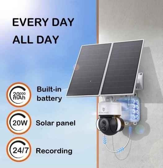 IP kamera Viking HDs03 4G biela Viking HDs03 4G dodávajú energiu tri solárne panely