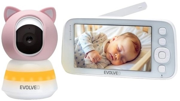 Detská elektronická pestúnka Evolveo Baby Monitor N5, ružová